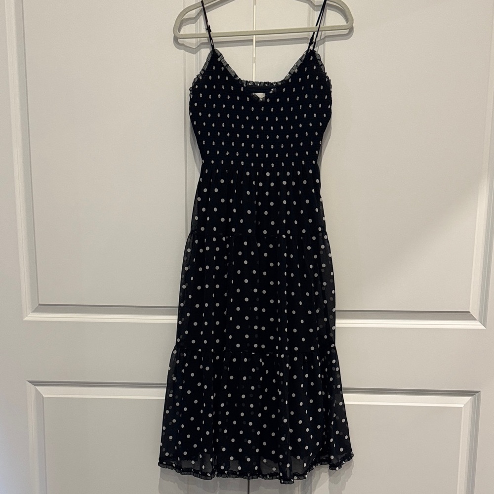 Wilfred Black Polka Dot Midi Dress